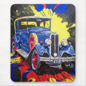 レトロ，モバイル，車，ヴィンテージ, マウスパッド (正面)