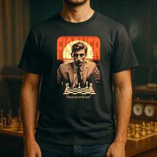 レトロ ヤング ボビー・フィッシャー "チェスは戦争" 引用 Tシャツ