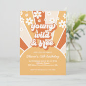 レトロ ヤング ワイルド フリー 焦茶色 サンシャイン デイジー 招待状 (スタンド正面)