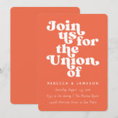 レトロ ユニオン 柿 オレンジ ウェディング 招待状 (正面/裏面)
