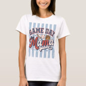 レトロ・ユニバーシティ風 試合日ママ 野球ママ Tシャツ (正面)