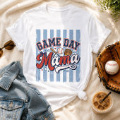 レトロ・ユニバーシティ風 試合日ママ 野球ママ Tシャツ