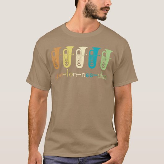 レトロ ユーフォニアム 奏者 ユーフォニアム 愛好者 吹奏楽 ホルン マーチ Tシャツ (正面)
