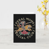 レトロ ユーモア ワイルドママ サークル 皮肉な母 カード (黄色い花)