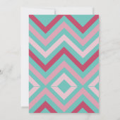 レトロ ライン トロピカル マジェンタ フューシャ ブライダル シャワー 招待状 (裏面)