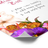 レトロ ライン フラワー ブライダル シャワー モモサ バー ポスター (角)