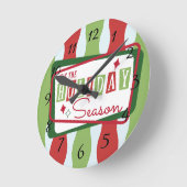 レトロ ラウンド壁時計 (傾斜)