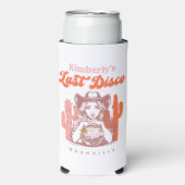 レトロ ラスト ディスコ ピンクカウガール バチェロレッテパーティー スリム缶クーラー (Seltzer正面)