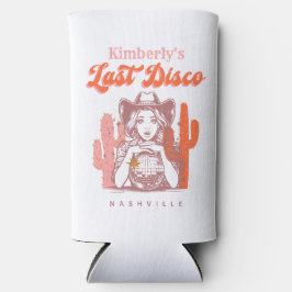 レトロ ラスト ディスコ ピンクカウガール バチェロレッテ パーティー スリム缶クーラー