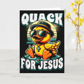 レトロ ラバーダック キリスト教 ラバーダッキー 鳴く フォ カード (黄色い花)