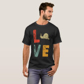 レトロ ラブ カタツムリ ナメクジ Tシャツ (正面フル)