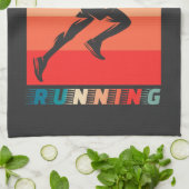 レトロ-ランニング キッチンタオル (折り畳み)