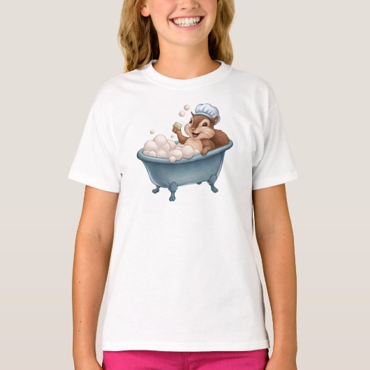 レトロ リス ベビーシャワー Tシャツ (正面)