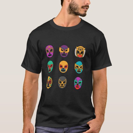 レトロ・ルチャ・リブレ・レスリング Tシャツ (正面)