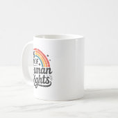 レトロ・レインボー人権Tシャツ大好き コーヒーマグカップ (正面左)