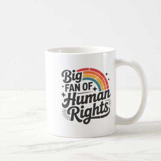 レトロ・レインボー人権Tシャツ大好き コーヒーマグカップ (右)
