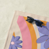 レトロ、レインボー、グルービー誕生日、ビーチ ビーチタオル (インサイチュ)