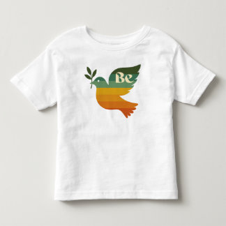 レトロ レインボー 平和の鳩 トドラーTシャツ