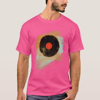 レトロ レコード ヴィンテージ レコード モダン グランジ デザイン Tシャツ