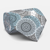 レトロ、レトロな柄、青と灰色エレガント、 ネクタイ (ロール)