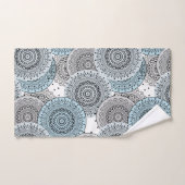 レトロ、レトロな柄、青と灰色エレガント、 バスタオルセット (ハンドタオル)