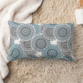 レトロ、レトロな柄、青と灰色エレガント、 ランバークッション (ブランケット)