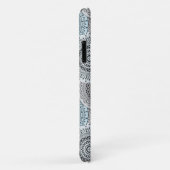 レトロ、レトロな柄、青と灰色エレガント、 Case-Mate iPhoneケース (裏面/右)