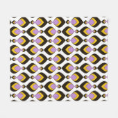 レトロ、レトロオーナメント フリースブランケット (正面(横))