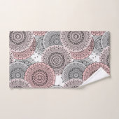 レトロ、レトロパターン、ブルーとピンクエレガント、 バスタオルセット (ハンドタオル)