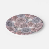 レトロ，レトロパターン，ベージュ，グレーエレガント ペーパープレート (アングル)