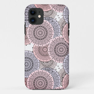 レトロ,レトロパターン,ベージュ,グレーエレガント iPhone 11 ケース