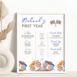 レトロ レース カー マイルストーン テーブル サイン