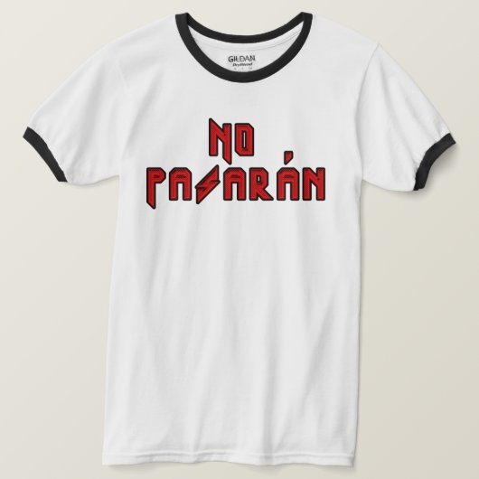 レトロ・ロッカー - No Pasaran Tシャツ (デザイン正面)