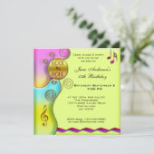 レトロ ロックンロール バースデー パーティー インビテーション (スタンド正面)