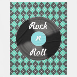 レトロ ロックンロール レコード フリースブランケット ギフト