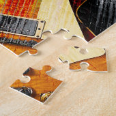 レトロ・ロック・アメリカン・フラグ・アンド・エレキ・ギター ジグソーパズル (側面)