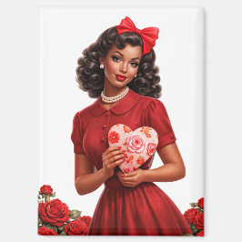 レトロ ロマンティック レディ アート、1950s クラシック スタイル マグネット