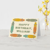 レトロ ロングボード スケートボード スケートボーディング カスタム カード (黄色い花)