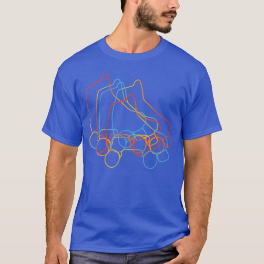 レトロ ローラースケート ギフト Tシャツ (正面)