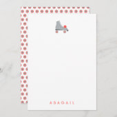 レトロ ローラー スケート オーダーメイド ギフト カスタム ノートカード (正面/裏面)