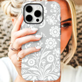 レトロ ワイルドフラワー グレー 花柄 モノグラム Case-Mate iPhoneケース