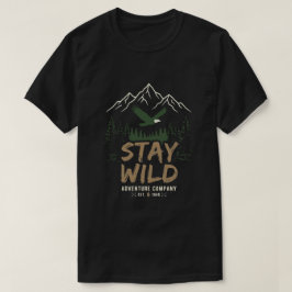 レトロ・ワイルドライフ・マウンテン・ハイキング・ステイ・ワイルド・ギア Tシャツ