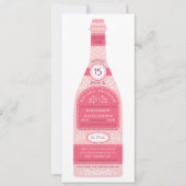 レトロ ワインボトル ブライダルシャワー 招待状 (正面)