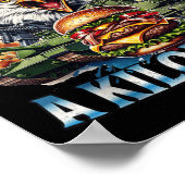 レトロ ワッツ キロメートル 面白い 愛国的なアメリカ人 ポスター (角)