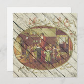 レトロ |ヴィンテージのクリスマス シーズンカード (正面/裏面)