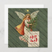 レトロ |ヴィンテージのクリスマス シーズンカード (正面/裏面)