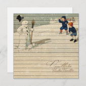 レトロ |ヴィンテージウィンタービレッジチルドレン遊ズ シーズンカード (正面/裏面)