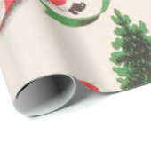 レトロ、ヴィンテージサンタクロースキャンディカネス ラッピングペーパー (ロールコーナー)