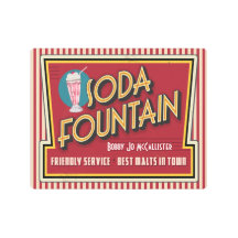 レトロ-ヴィンテージソーダファウンテンサインメタルアート