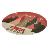 レトロ/ヴィンテージメリークリスマスツリー カッティングボード (角)